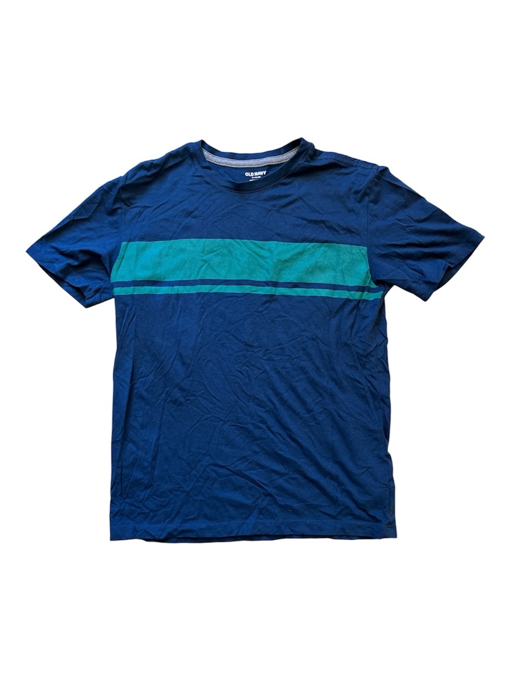 Old Navy Boys XL 14-16 Striped T-Shirt Navy Blue Teal